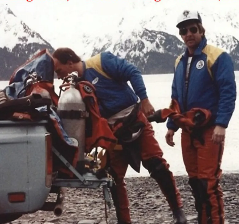 Gregg Brelsford scuba diving in Seward Alaska 1984